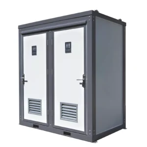 Dual Portable Toilet And Bathroom (Mobile Restroom w Sink 110V)