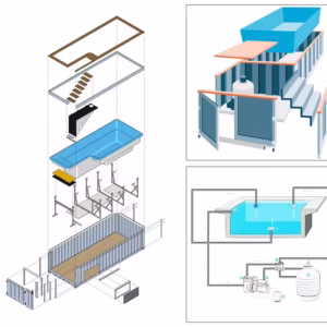 Outdoor 20ft Container Swimming Pool